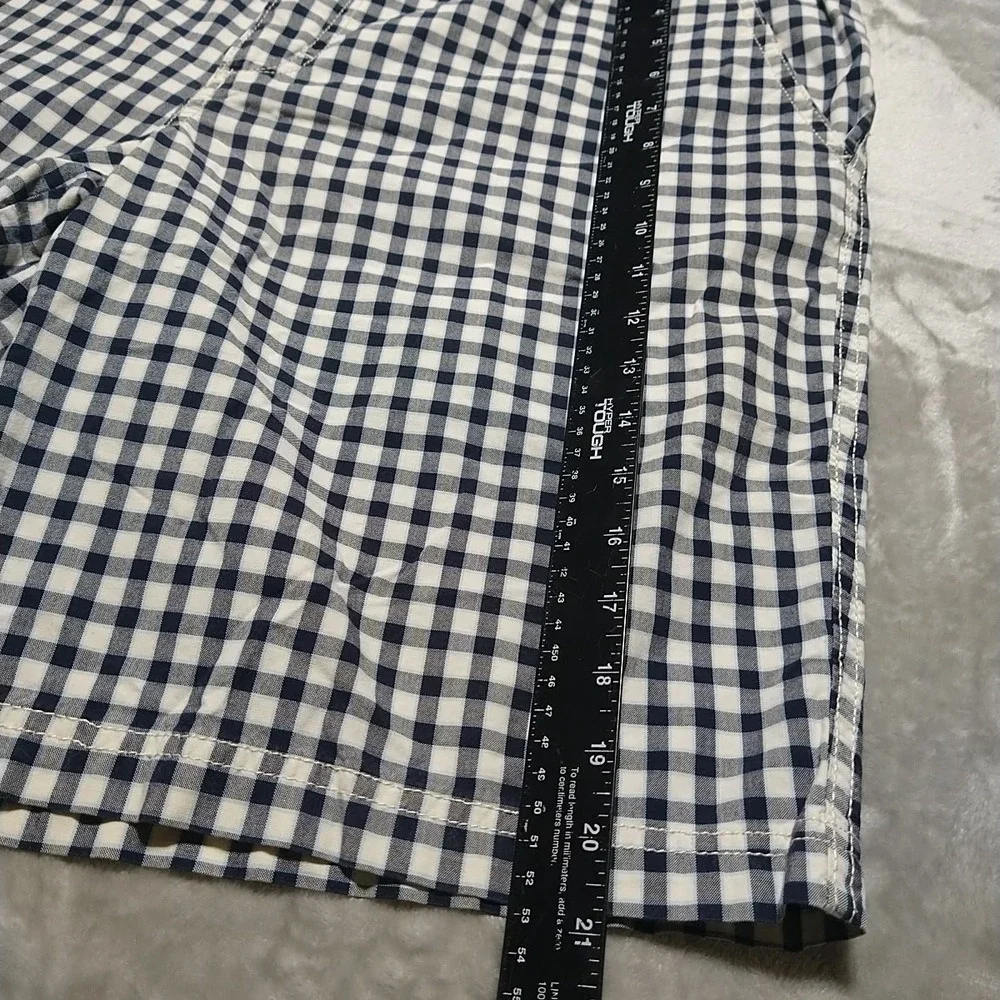 IZOD Chino Shorts Men 38/10 Navy Gingham Preppy College Lightweight Classic